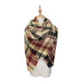 Automne Hiver Épais Tartan Écharpe Couverture Surdimensionnée Doux Chaud Châle Classique À Carreaux Pour Les Femmes